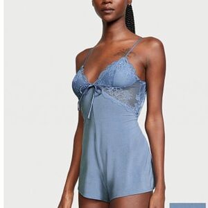 NWT VS Elegant Lace Trim Sleep Romper